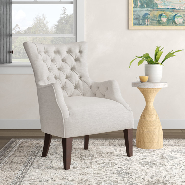 Button tufted wingback online chair